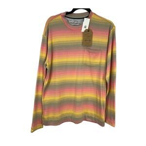 NWT WEATHERPROOF NENS LONG SLEEVE PINK AND GRAY STRIP PULL OVER SIZE LARGE